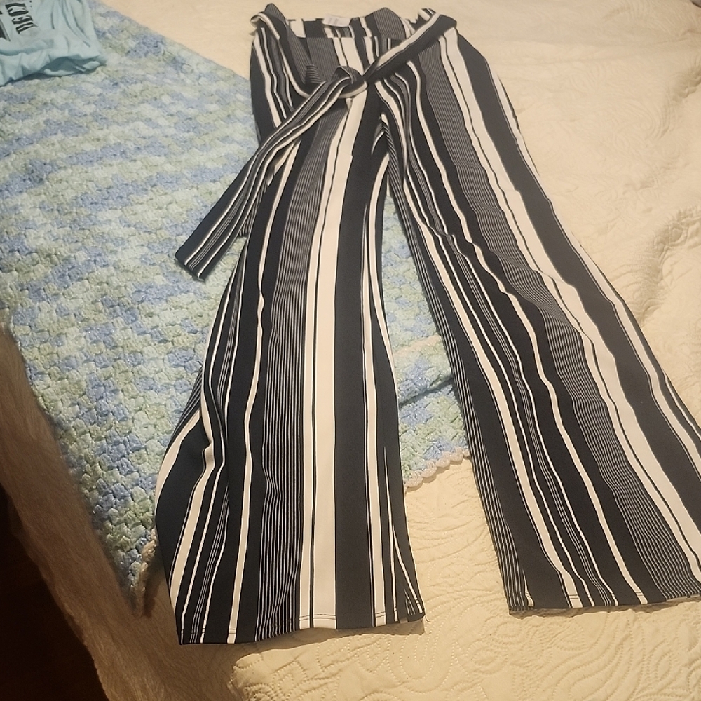 Windsor Monochrome Striped Wide Leg Pants
